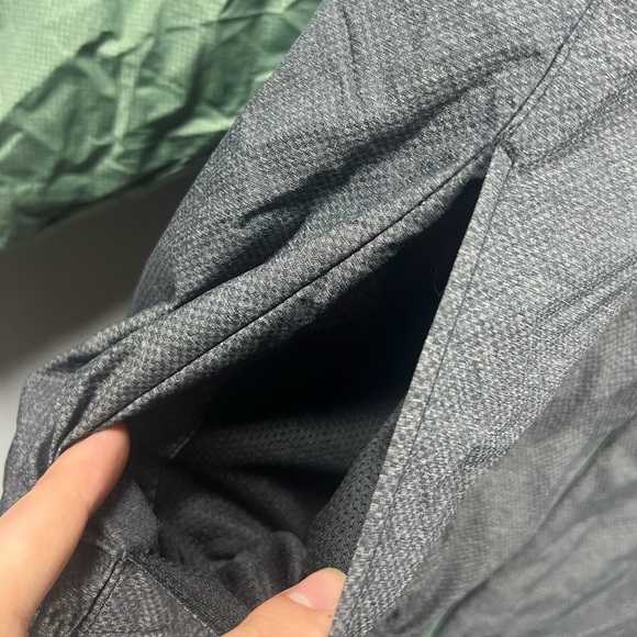 Adidas Windbreaker Full Zip Colorblock Stripe Arm Sage Green and Gray Large - Picture 3 of 6